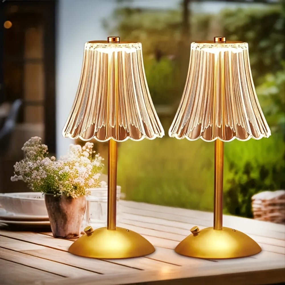 Crystal LED Table Lamp Vintage USB Rechargeable 3 Color Dimmable Touch Control Bedside Night Light for Bedroom Living Room Office Reading Relaxation Ambiance Modern Desk Lamp 1pc or 2pcs