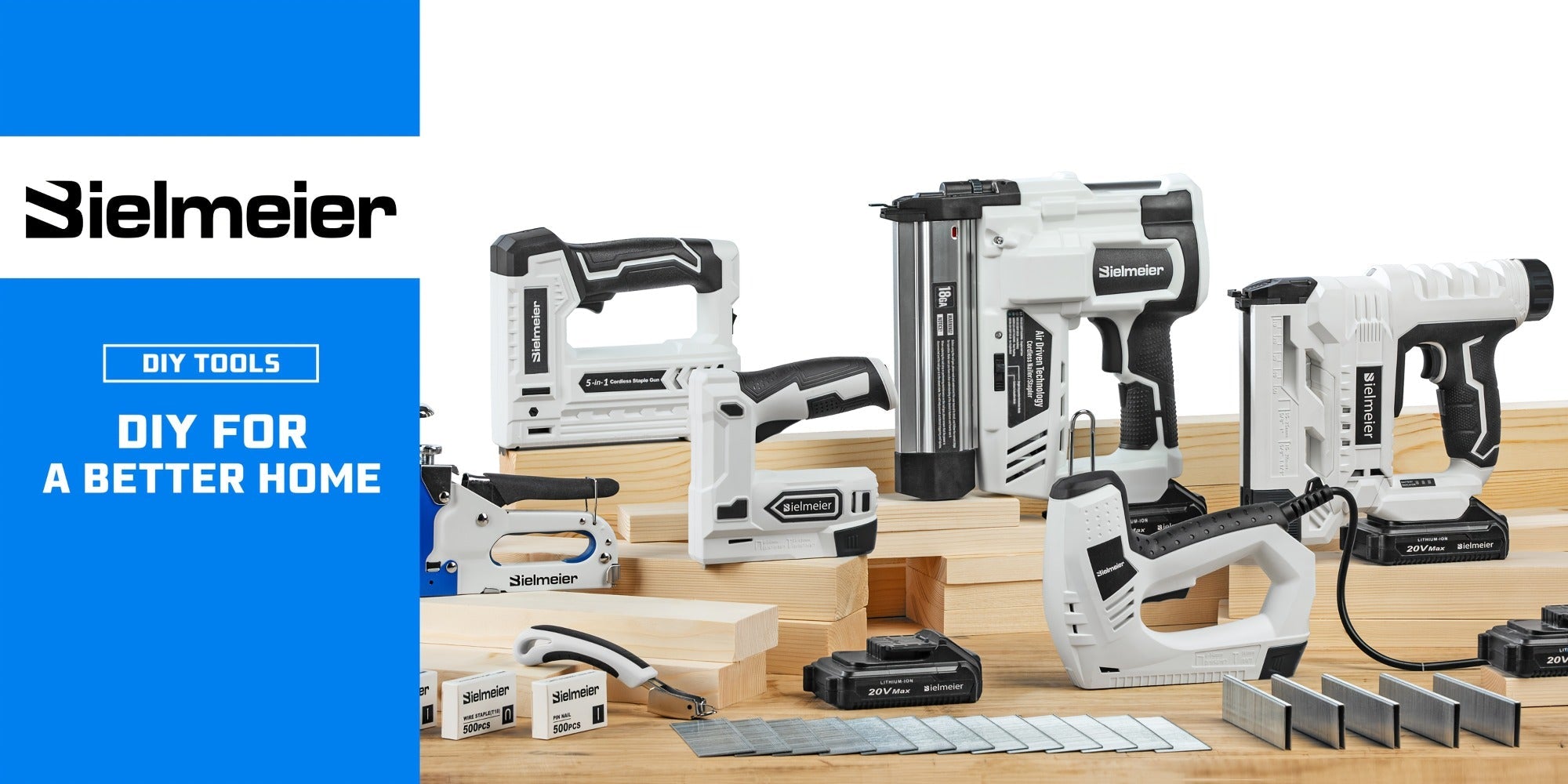 Cordless Stapler Nailer 2-in-1, 20V/4V Brad Nailer Without Compressor, Lightweight with Safety Striker Guard, Battery & Charger Included, 1600/2000 Nails & Staples, for Carpentry, Upholstery & DIY Projects