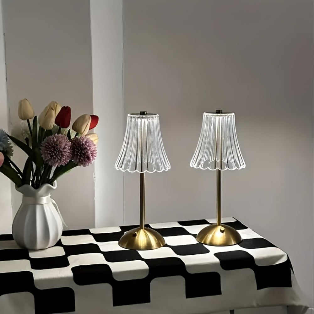 Crystal LED Table Lamp Vintage USB Rechargeable 3 Color Dimmable Touch Control Bedside Night Light for Bedroom Living Room Office Reading Relaxation Ambiance Modern Desk Lamp 1pc or 2pcs