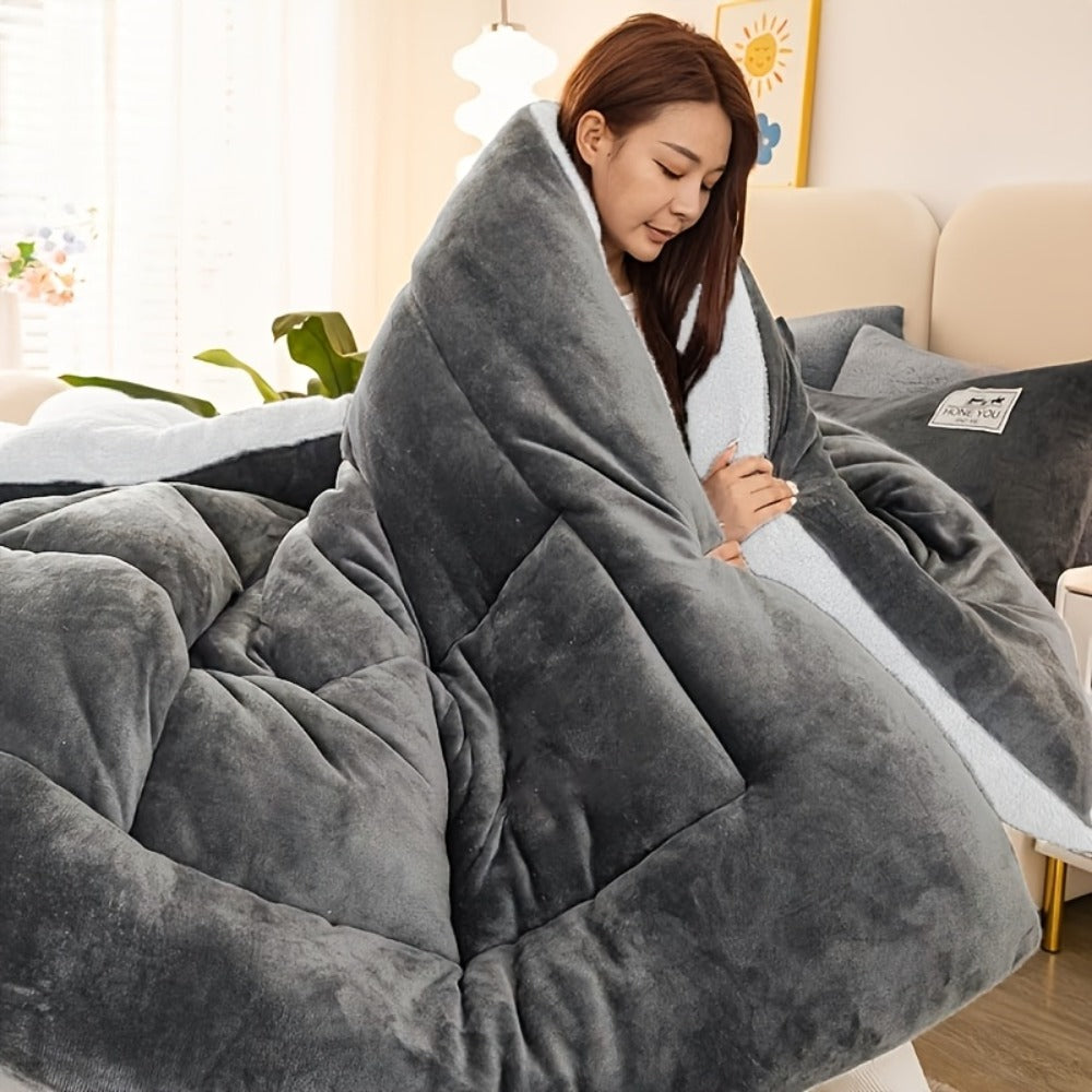 Moire Pattern Flannel Blanket ¨C 200-250gsm Thick Plush Reversible Throw for Sofa & Bed, Soft Cozy Microfiber, 5 Colors, 4 Sizes