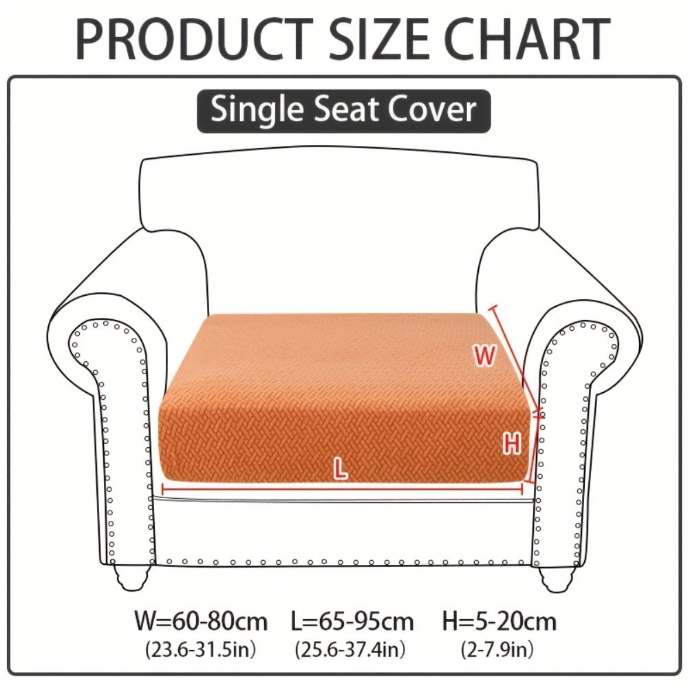 Jacquard Stretch Sofa Cover Non-Slip | Elastic Wear-Resistant Couch Slipcover, Polyester Jacquard Fabric, 1 to 4 Seat Sectional L-Shape, Armrest Backrest, Machine Washable