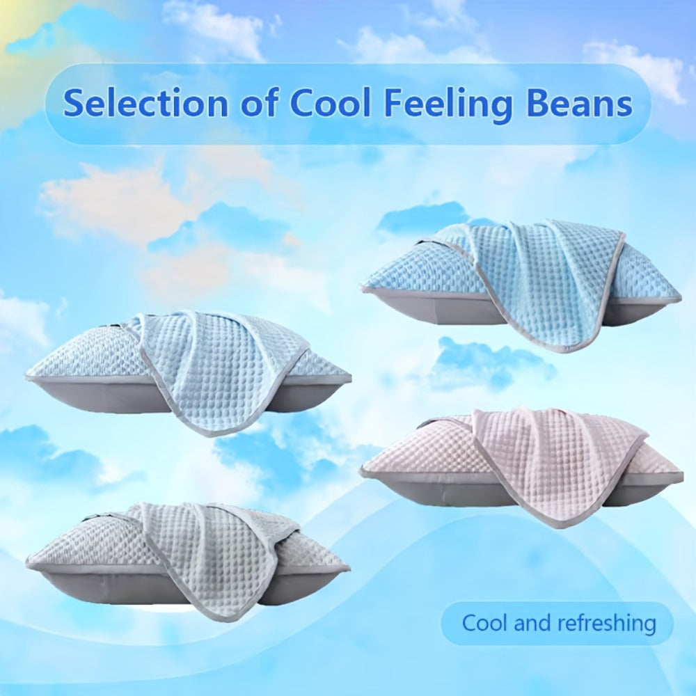 Cooling Pillow Cases 2-Pack 3D Ice Bean Texture ¨C Soft Polyester Pillowcases for Summer | Machine Washable | Cool Sleep Bedroom Pillow Covers | 18.9¡± x 29.13¡± | No Insert