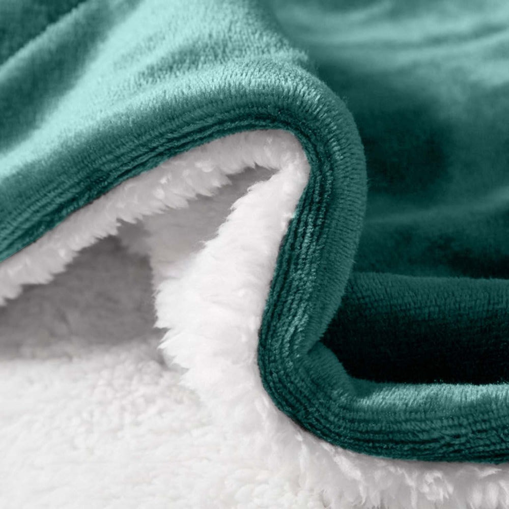 480GSM Sherpa Fleece Blanket ¨C Double-Sided Heavy Warm Throw for Couch, Bed & Travel, Reversible All Season, 13 Colors, 3 Sizes