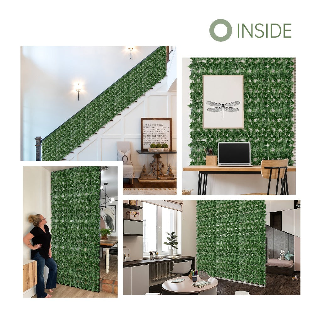 Artificial Ivy Privacy Fence Screen ¨C UV-Resistant Faux Ivy Hedge Panel for Outdoor Patio, Garden, Balcony & Fence Cover | Realistic Greenery Wall Decor | Multiple Sizes Available