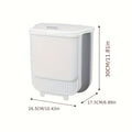Collapsible Trash Can with Lid Wall Mounted Cabinet Door Hanging Waste Bin 1.85 Gallon Kitchen Bathroom Odor Control Space Saving Garbage Can