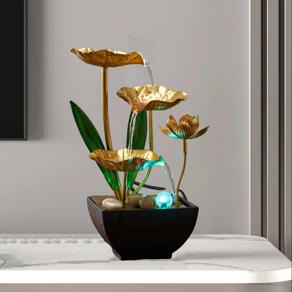 Indoor Tabletop Fountain Desktop Water Feature, Small Relaxing Flowing Water Fountain for Living Room, Bedroom, Office & Spa, Calming Zen Decor & Unique Housewarming Gift