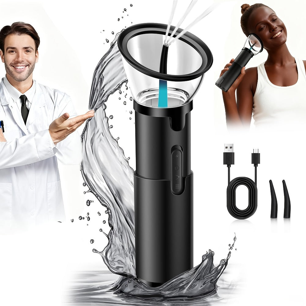Electric Ear Wax Removal System ¨C Water-Powered Ear Irrigation Flusher, IPX7 Waterproof, Safe & Effective Ear Cleaning Tool for Wax Buildup
