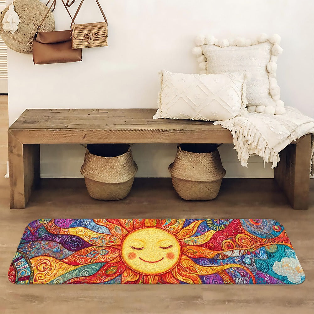 Boho Runner Rug Mandala Non-Slip Washable Soft Polyester Kitchen Hallway Mat Sun Totem Colorful Pattern Living Room Bathroom 5 Designs