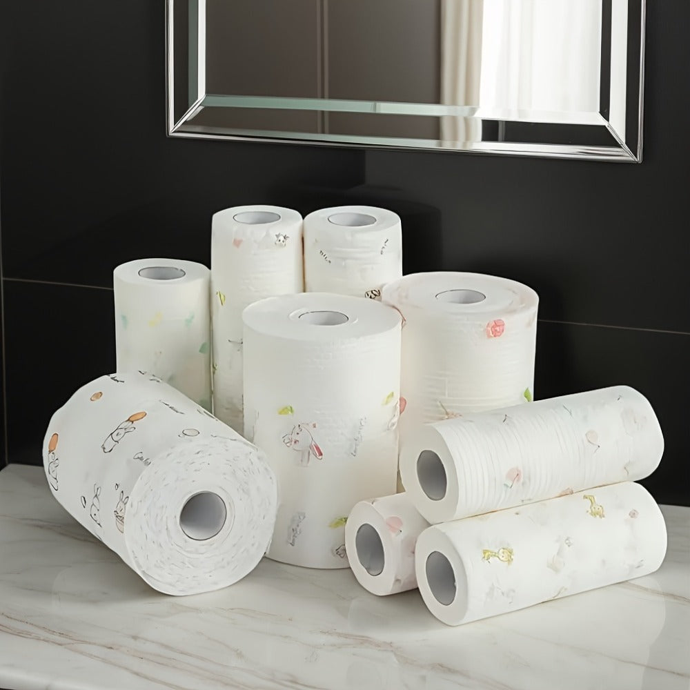 Reusable Kitchen Paper Towels 800 Times Use Washable Non-Stick Oil Degreasing Cleaning Cloth Wet Dry Dual-Use Lazy Rag for Home Kitchen Household