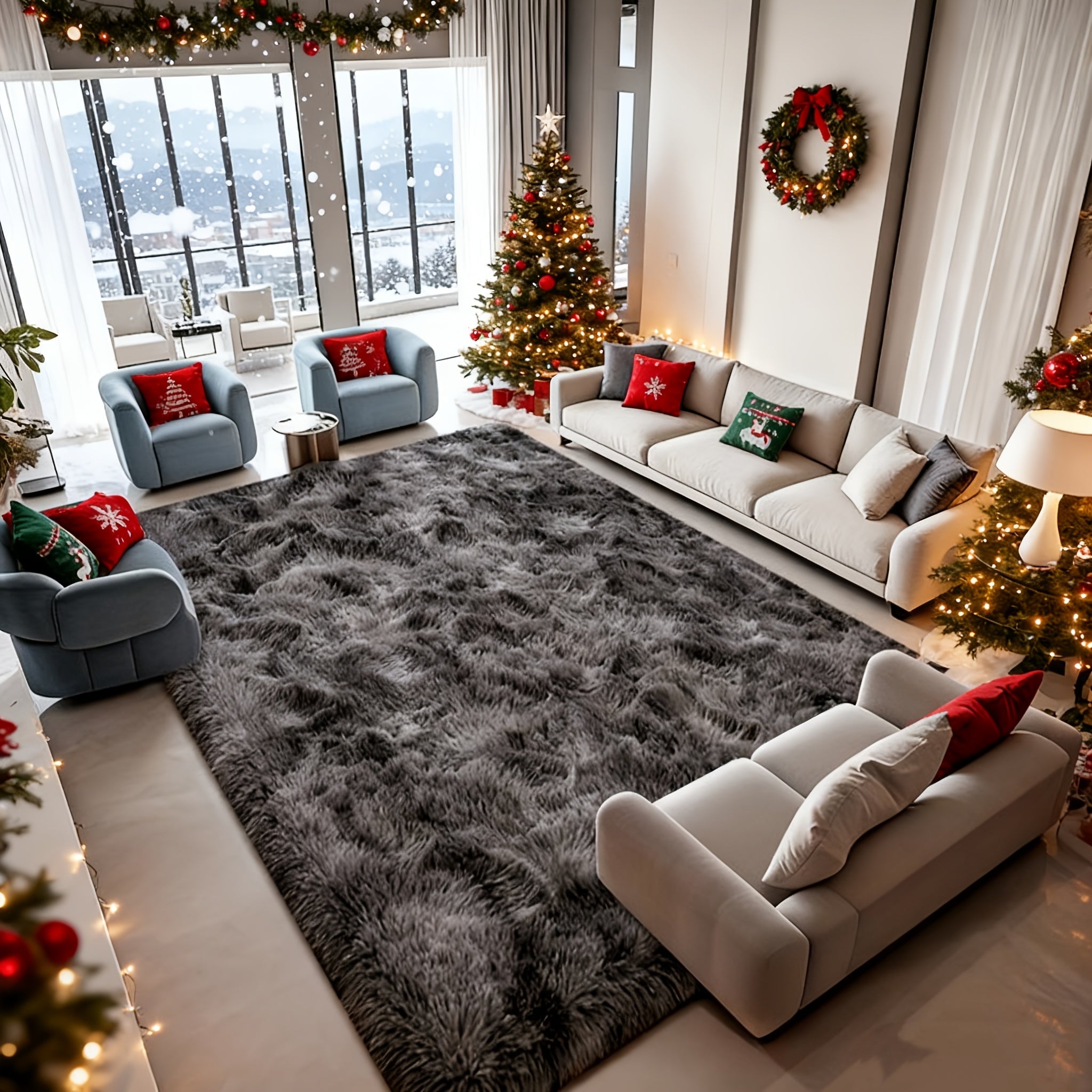 Shag Rug Fluffy Thick Area Rug - Soft Fuzzy Tufted Plush Carpet for Bedroom & Living Room | Machine Washable Non-Slip Floor Mat in Multiple Colors & Sizes | Cozy Home Decor Room Accent Rug