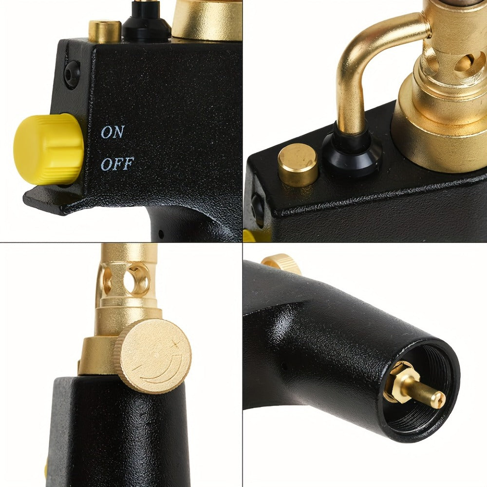 Trigger Start Propane Torch Head, High Intensity Flame MAPP Gas Torch with Instant On/Off Trigger, Adjustable Flame Control, Piezo Ignition, for Soldering Brazing Welding Heating Searing Sous Vide