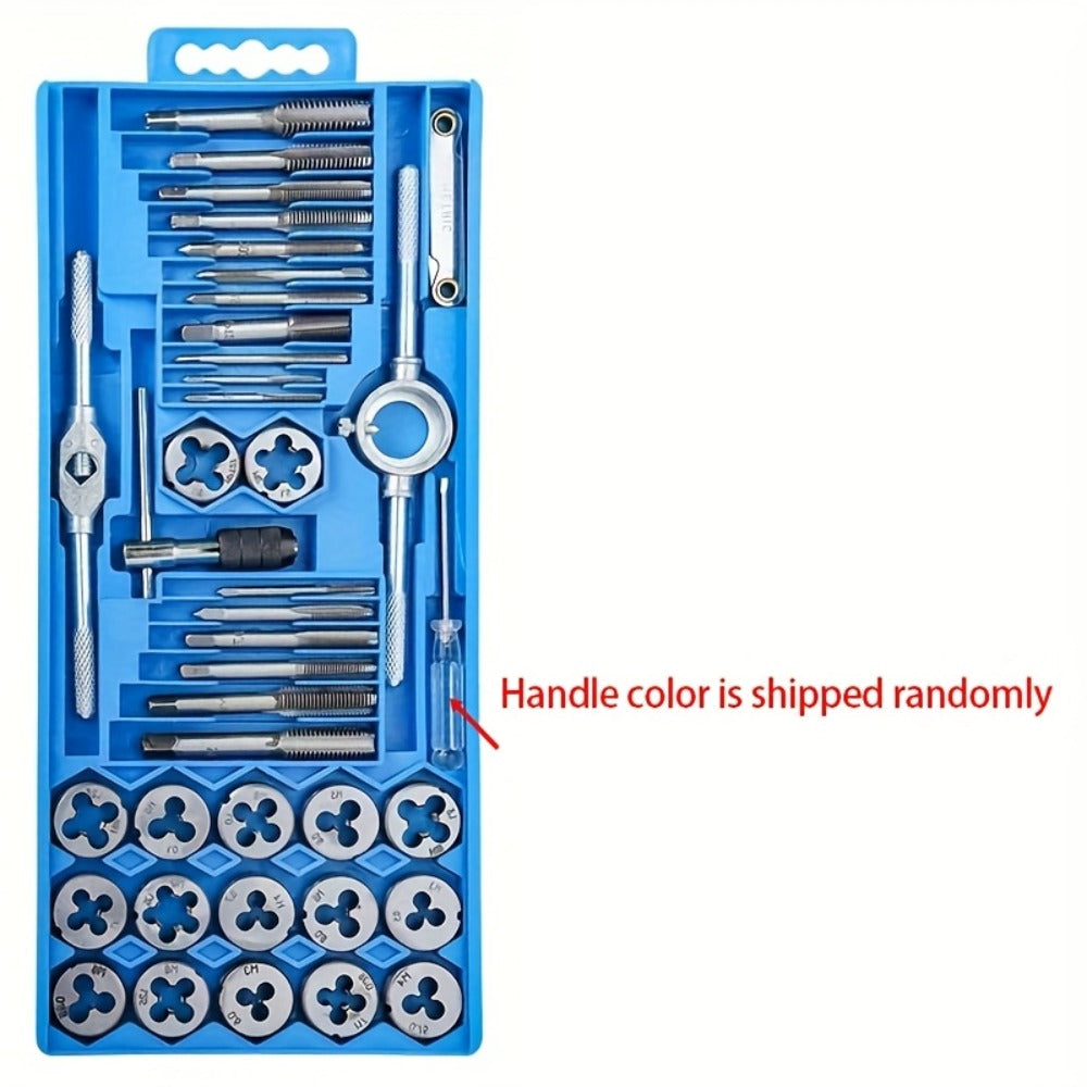 Metric Tap and Die Set 12pcs or 40pcs, M3-M12 Hand Thread Tapping Tool Kit with Plug Taps, Straight & Cone Reamers, Manual Threading Tool for DIY, Household Repair & Metalworking