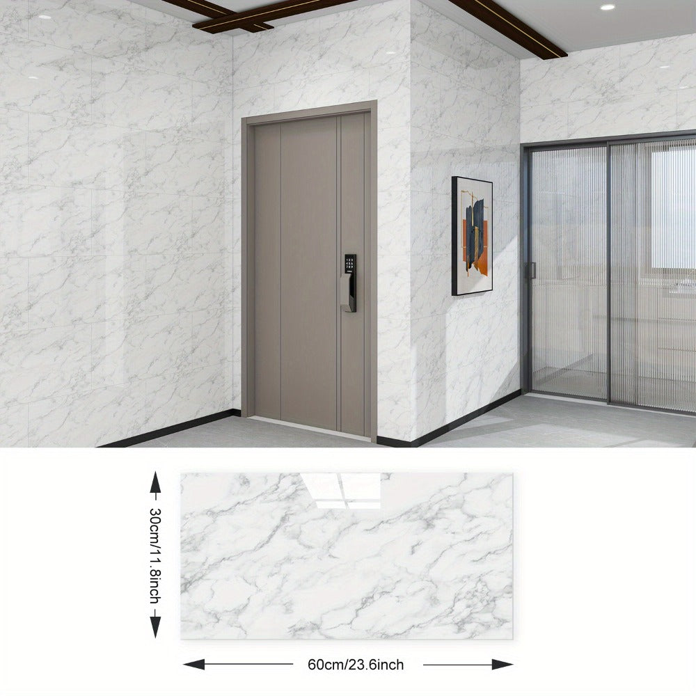 Peel and Stick Marble Wall Tiles - Self-Adhesive Waterproof Backsplash Panels for Kitchen Bathroom Living Room, Easy Install DIY Wall Sticker Decor (23.62¡±x11.81¡±, 20/40 Pack)