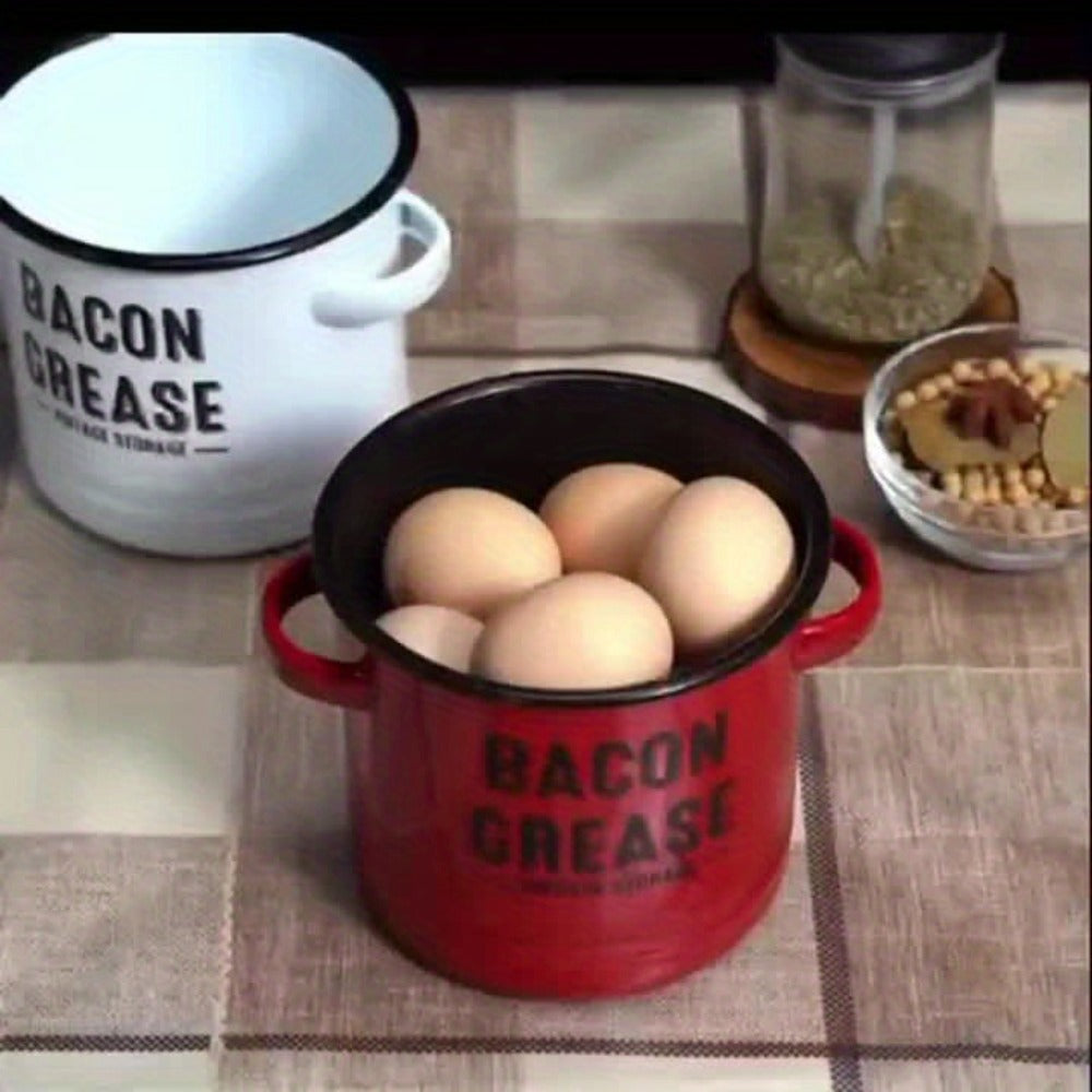 Bacon Grease Container with Lid, Large Capacity Grease Storage Can with Heat-Resistant Filter, Silicone Spatula & Cleaning Sponge Set, Flip-Top Oil Holder for Kitchen Household Use