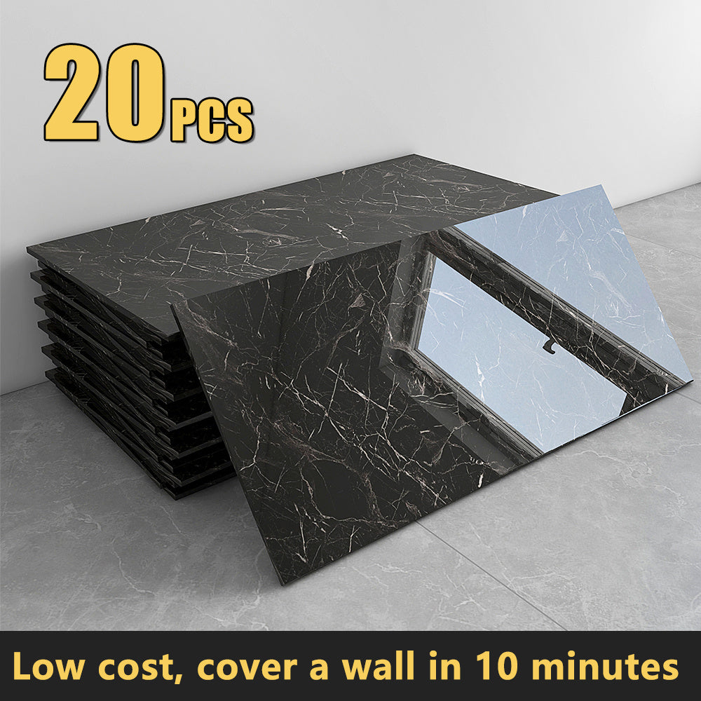 Peel and Stick Marble Wall Tiles - Self-Adhesive Waterproof Backsplash Panels for Kitchen Bathroom Living Room, Easy Install DIY Wall Sticker Decor (23.62¡±x11.81¡±, 20/40 Pack)