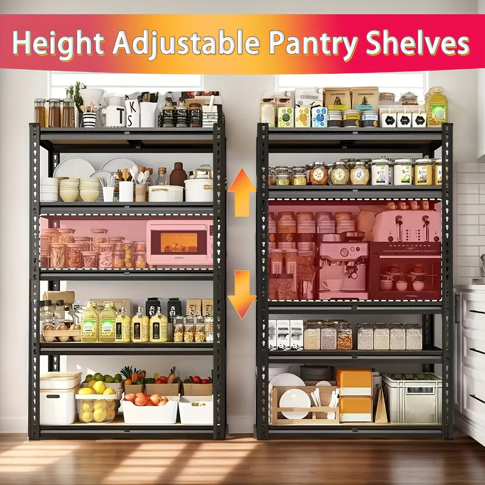 5-Tier Garage Shelving Unit 2000 lbs Capacity Heavy Duty Adjustable Storage Shelves 72¡±/60¡±H x 35.5¡±W x 16¡±D for Garage, Closet & Pantry Organization ¨C Steel Rack Easy Assembly, Includes Gloves & Hammer