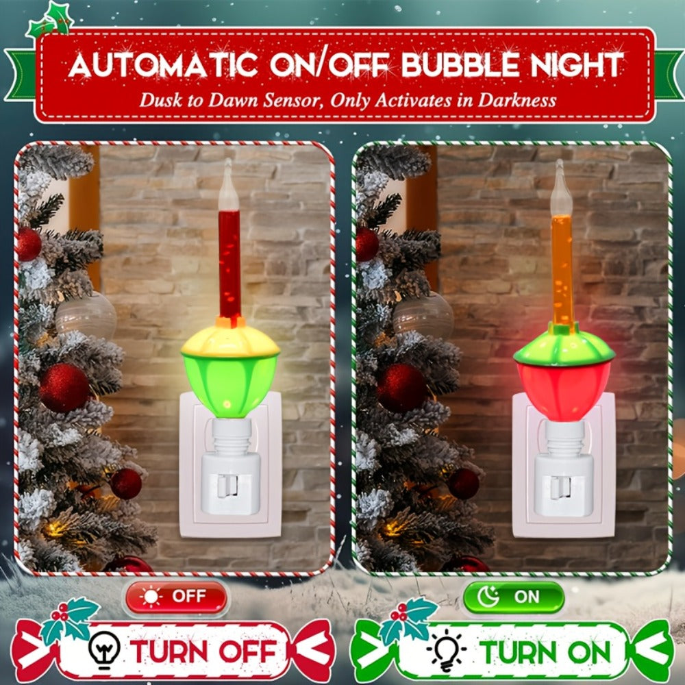 Christmas Bubble Lights 2 Pack Traditional Multi-Color Bubble Liquid Night Lights Plug-In Wall Light for Christmas Tree Thanksgiving Living Room Bedroom Corridor Holiday Decoration