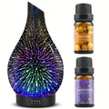 Essential Oil Diffuser Glass Ultrasonic Cool Mist Aromatherapy Diffuser ¨C 4.06 oz Quiet Waterless Auto Shut-Off, 4 Timer Settings, 7 Color Night Light, Home Office Bedroom Use (Silver)