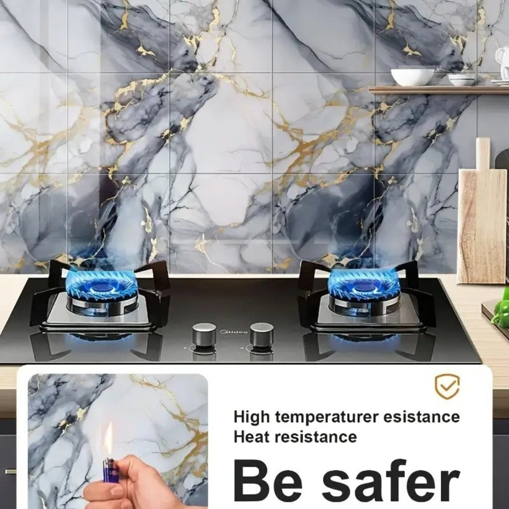 Self-Adhesive PVC Marble Tile Stickers 20pcs 30x30cm Waterproof Wall Panels for Bathroom Kitchen Living Room Backsplash Decor