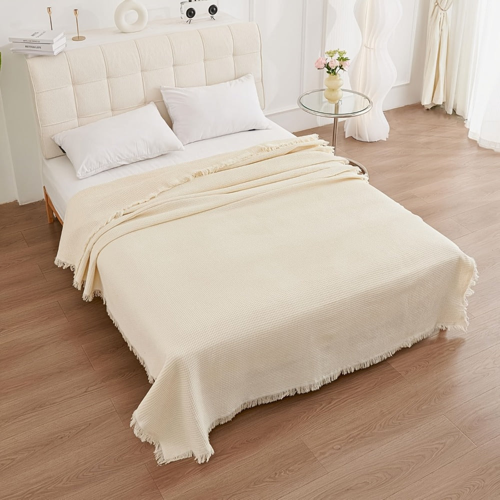 Sofa Throw Cover with Tassels Scratch Resistant Breathable Couch Blanket Slipcover Multifunctional All Season Settee Cover for Living Room Bedroom - Multiple Sizes and Colors