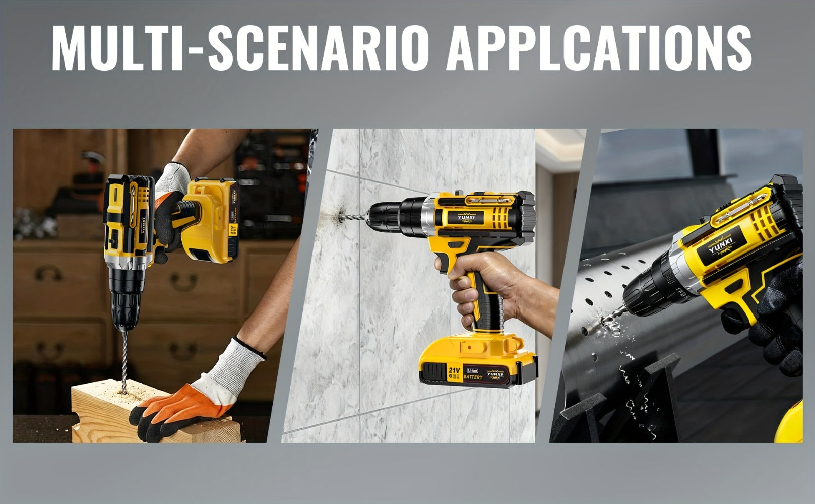 Cordless Impact Drill Set 21V - Wireless Power Drill with Battery & Quick Charger, Multifunctional Tool Kit for Home Repair, DIY Projects & Family Use, Multiple Configurations Available (Gift for Men)