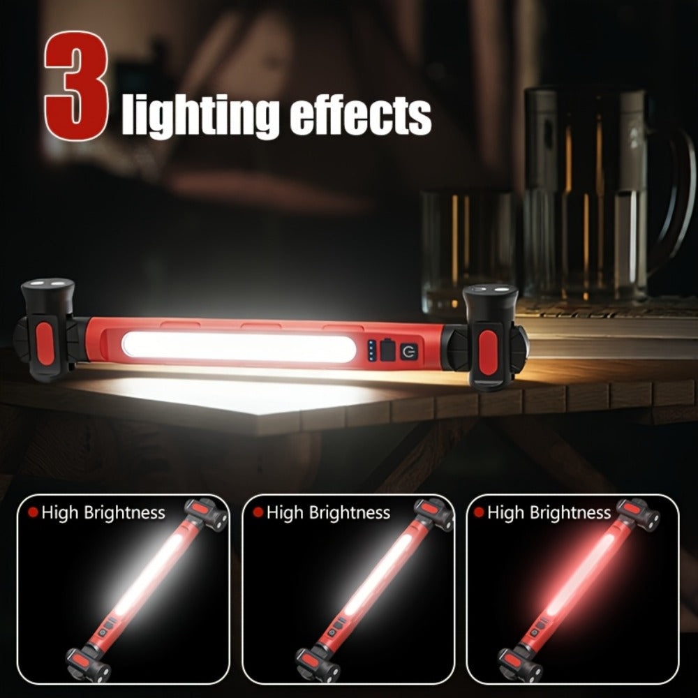 LED Work Light Bar 3000LM Rechargeable Construction Site Lighting Lamp ¨C Hanging Hook, Portable Underhood Work Light for Auto Repair, Garage, Mechanical Maintenance & Emergency Use ¨C Single & 2-Pack Options