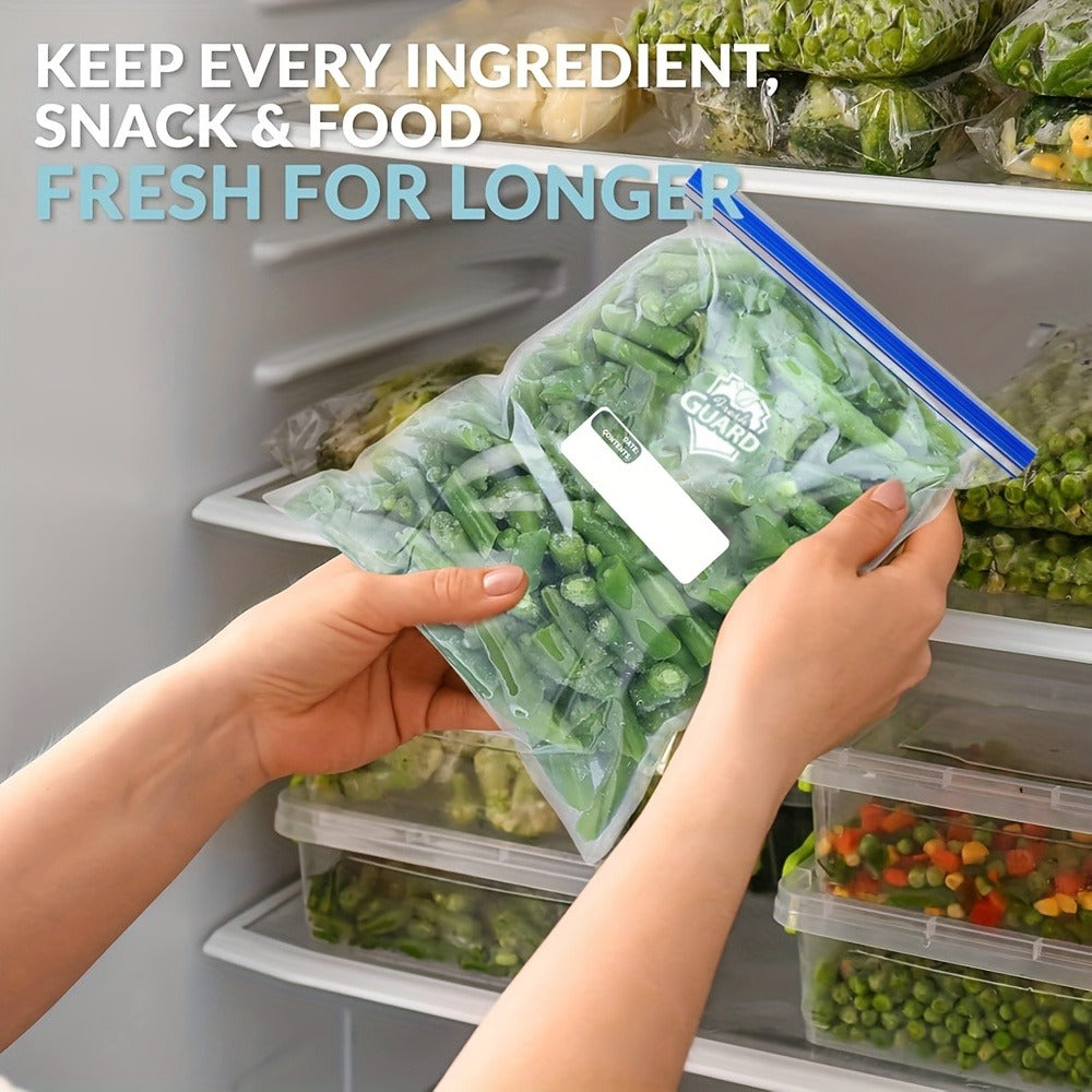 Reclosable Food Storage Bags Heavy Duty Ziplock Seal Fresh-Keeping Bags for Fruits Vegetables Grains Meat Kitchen Organizer Multiple Sizes 0.25 Gal 1 Gal 2 Gal