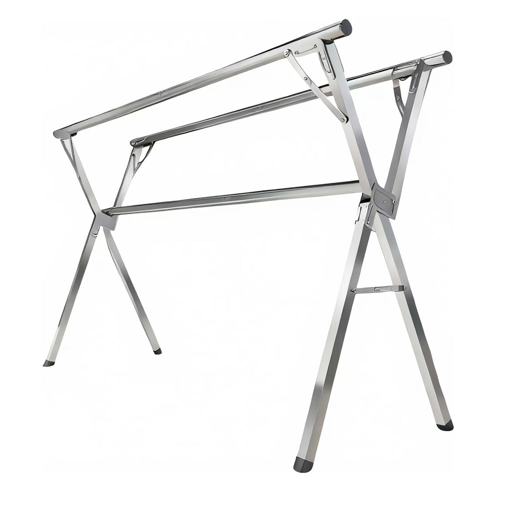 Clothes Drying Rack Collapsible Freestanding, Heavy Duty Stainless Steel Laundry Drying Rack Indoor Outdoor, Adjustable Garment Rack 63¡± & 79¡± with Clips