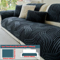 Stretch Velvet Sofa Cover Non-Slip | Plush Shu Velveteen Couch Slipcover, Modern Luxury Pet Friendly Machine Washable, 2 3 4 Seat, Armrest & Pillowcase, Living Room Bedroom Office