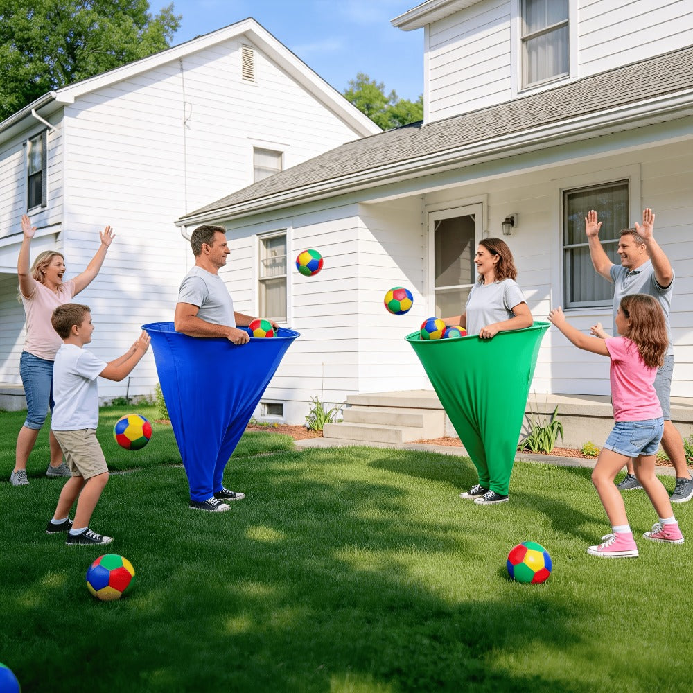 Grandma Pants Game Set 2 Pack ¨C Outdoor Party Ball Pants Game with 12 Elastic Balls & 2 Pumps, Fun Team Building Activity for Adults Kids, Backyard Summer Party Games, Baby Shower, Family Reunion
