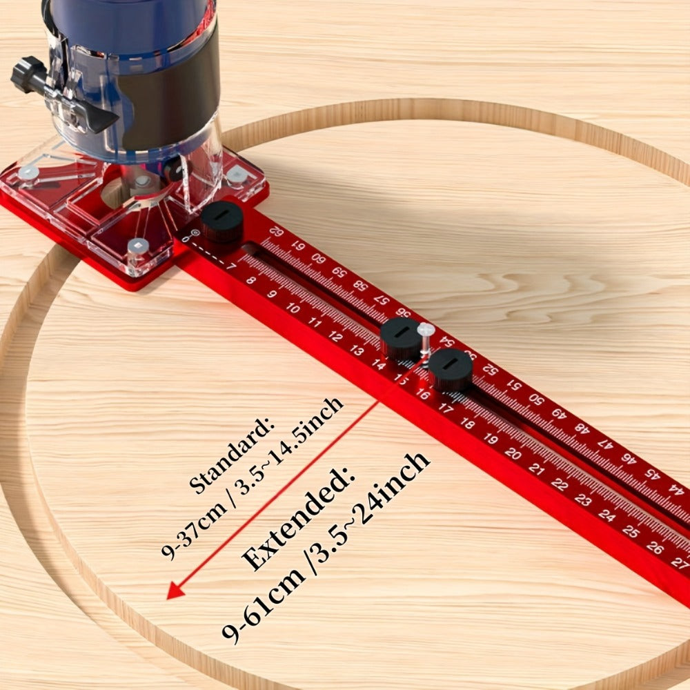 Circle Cutting Jig 3-in-1 Woodworking Router Fixture Expandable 3.54 to 24 Inch Diameter Adjustable Slotting Positioning Tool for Precision Circular Hole Milling DIY Professional