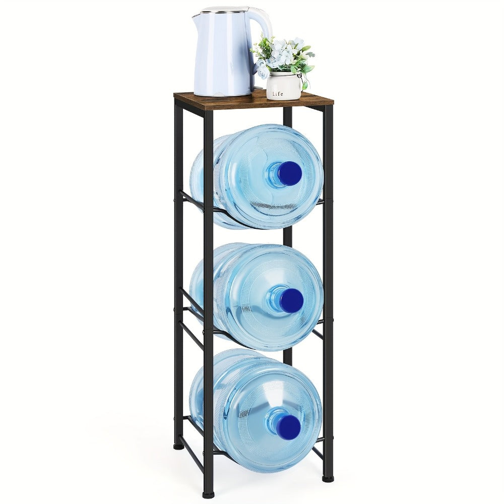 Water Jug Holder 5 Gallon 3-Tier Standing Shelf | Water Bottle Rack Organizer for Kitchen Office Living Room