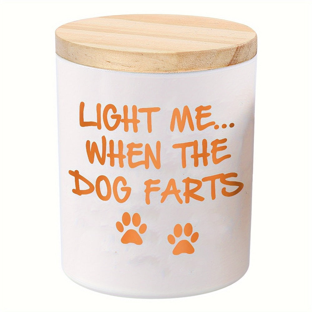 Funny Dog Mom Gift Lavender Scented Soy Wax Candle Engraved Glass Jar with Crystal 12Hr Burn Unique Dog Lover Birthday Christmas Mothers Day Gift for Women Light Me When Dog Farts