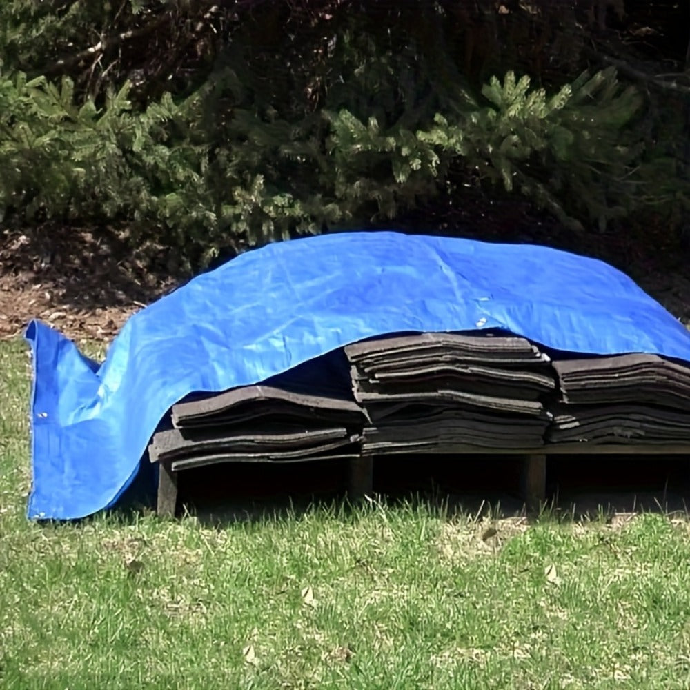 Heavy Duty Tarp Waterproof UV Resistant Tarpaulin ¨C Thickened PE Double-Sided Blue Orange Rainproof Sun Shade Cover with Grommets & Rope for Outdoor Camping Garden Vehicle Boat Protection