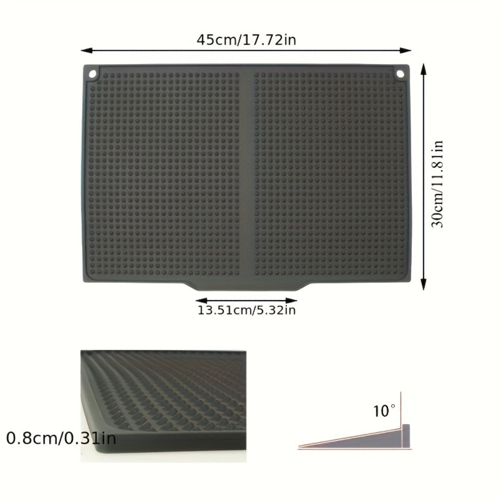 XL Kitchen Countertop Drying Mat 17.72x12.2 Inch Heat Resistant 446¡ãF Anti-Slip Splash-Proof Drain Pad, Dishwasher Safe Sink Stove Drying Pad Easy to Clean Space-Saving