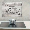 Stove Top Cover Heat Resistant Scratch-Proof 28.5x20.5¡± - Thankful Grateful Blessed Kitchen Decor Glass Protector Mat for Cooktops, Ovens, Washers & Dryers, Easy-Clean Multipurpose Noodle Board