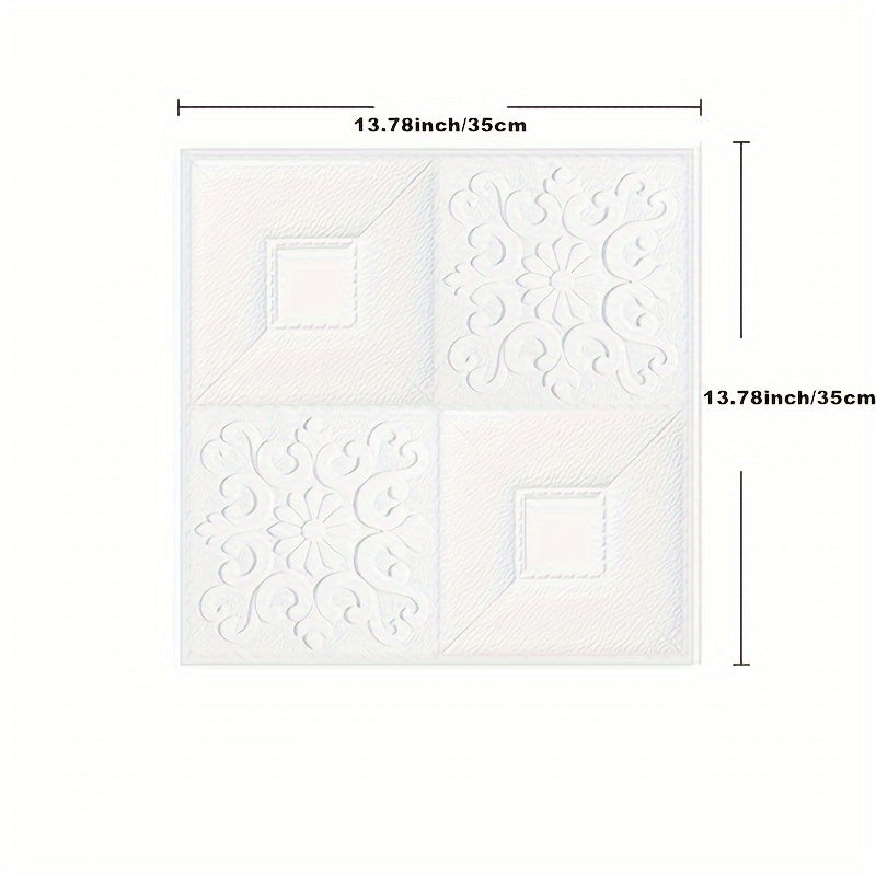 3D Foam Brick Wall Sticker 100 Pieces Self Adhesive Waterproof Soft Wallpaper Panel for Living Room Bedroom Bathroom Kitchen Home Decor White Rock Black Rock Red Marble Flower