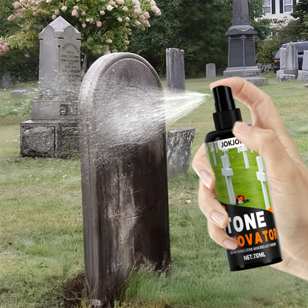 Stone Care Agent for Tombstone Memorial Stone Cleaner Quickly Restores Original Color Glycerin-Enhanced Deep Care Formula Unscented Compact with Cleaning Towel 2.37oz Grave Marker Restoration Kit