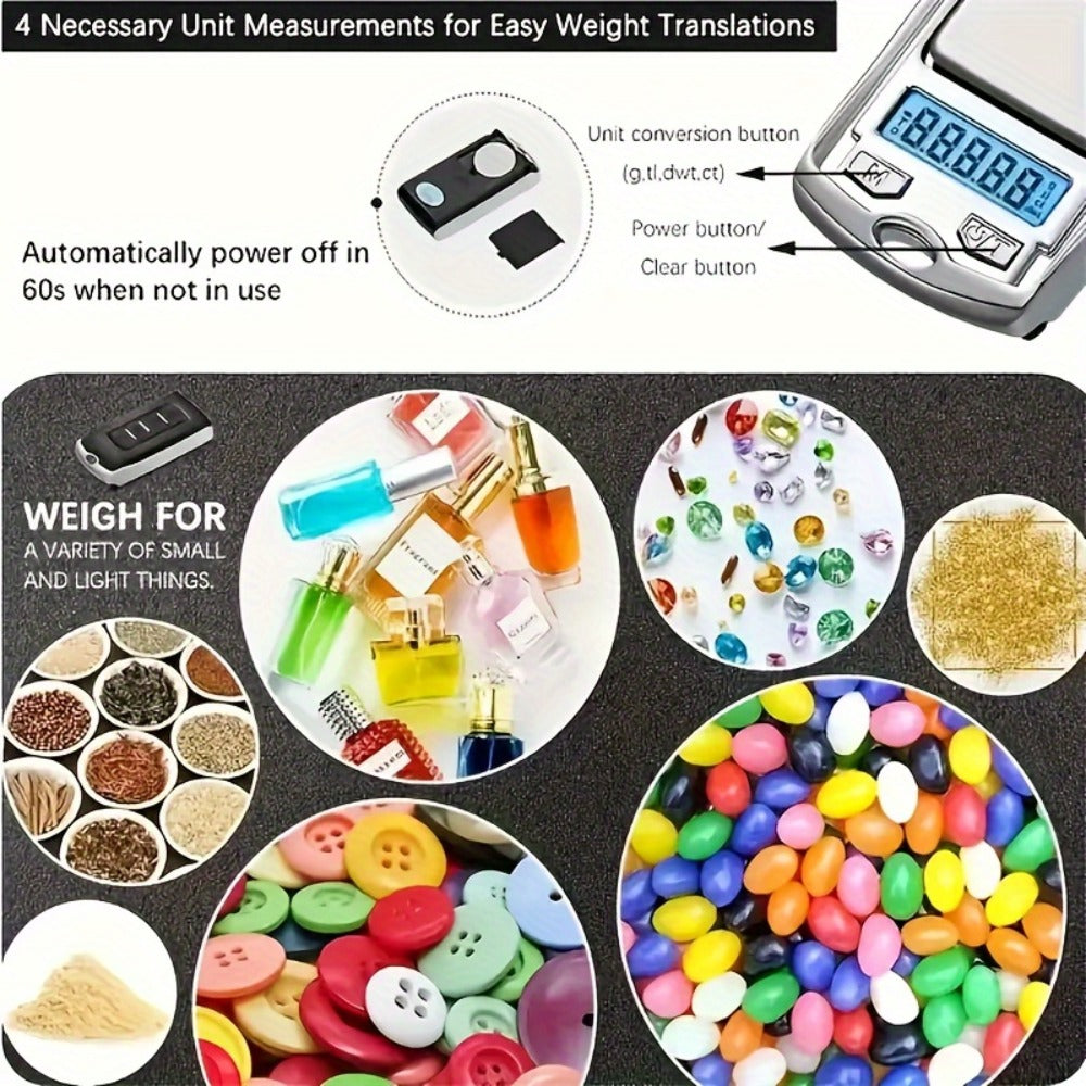 Mini Digital Pocket Scale 0.01g Precision ¨C Portable Keychain Scale with Backlit LCD for Jewelry, Herbs, Food & Kitchen Use ¨C Compact Lightweight Gram Scale