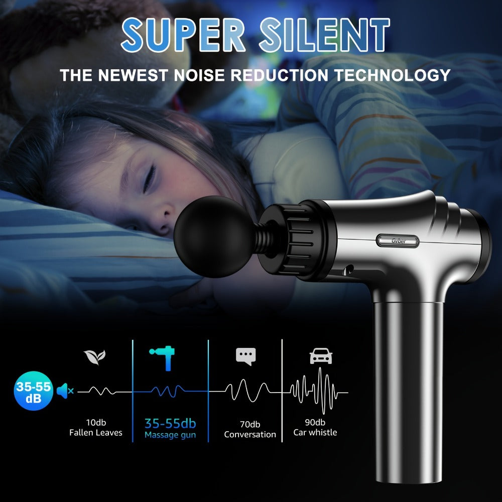 Massage Gun Deep Tissue - GVBER 6-Head Handheld Muscle Massager for Body Pain Relief, Relaxation & Recovery - Gift for Women Men
