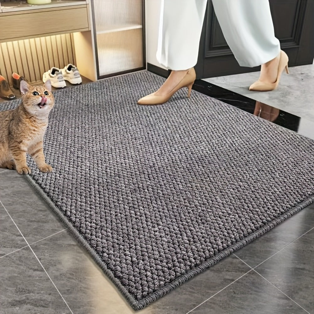 Cat Scratch Resistant Bath Mat Non-Slip Absorbent Entryway Rug Imitation Sisal Floor Mat for Bathroom Doorway Mud Sand Removal Easy Clean 31.5x47.24 inch