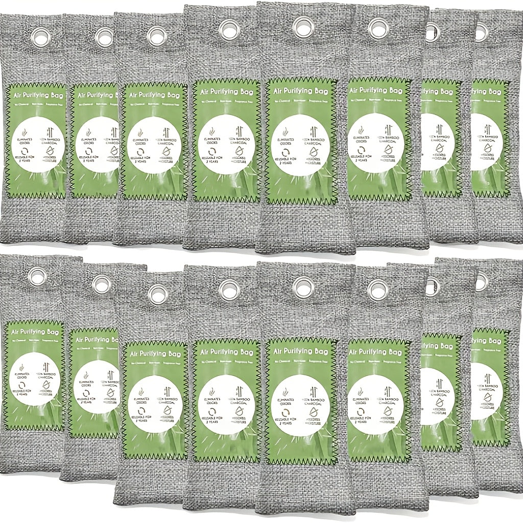 Bamboo Charcoal Air Purifying Bags Odor Absorber & Moisture Absorber Natural Activated Charcoal Odor Eliminator for Car Home Closet Shoe Refrigerator Pet Area Multi-Pack