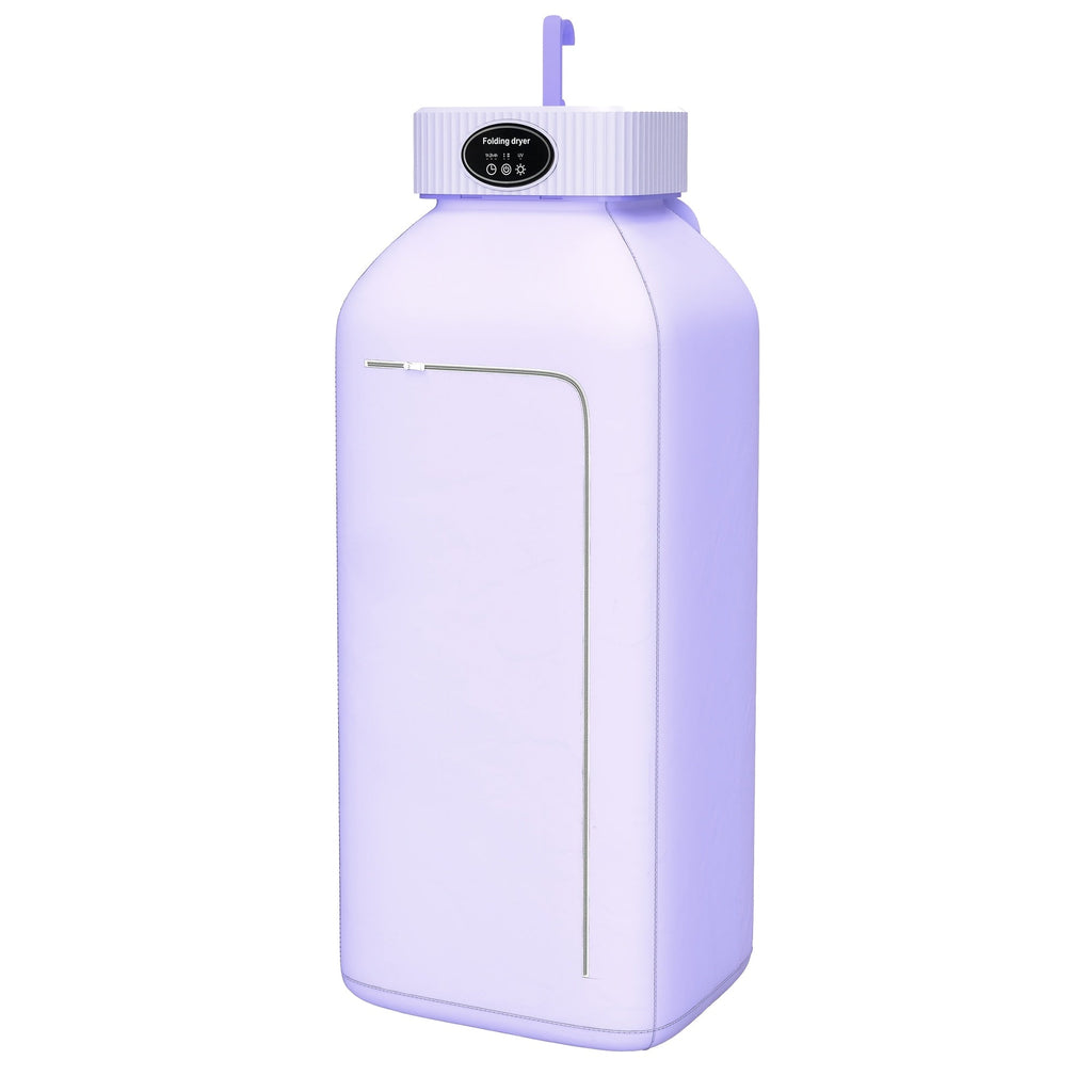 Portable Clothes Dryer with LED UV Light Foldable Compact Quiet Fast Drying Machine with Timer Easy Setup for Apartments Travel RV Small Spaces Pink Khaki Purple