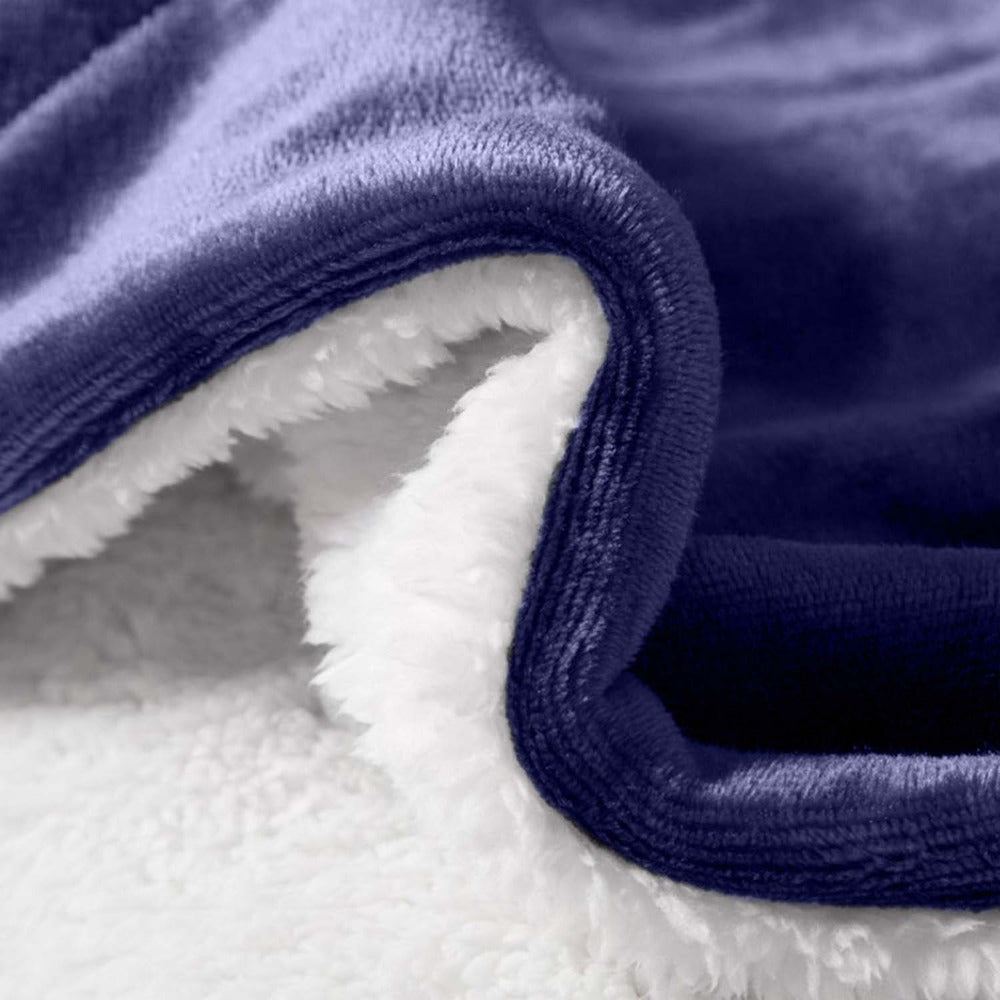 480GSM Sherpa Fleece Blanket ¨C Double-Sided Heavy Warm Throw for Couch, Bed & Travel, Reversible All Season, 13 Colors, 3 Sizes