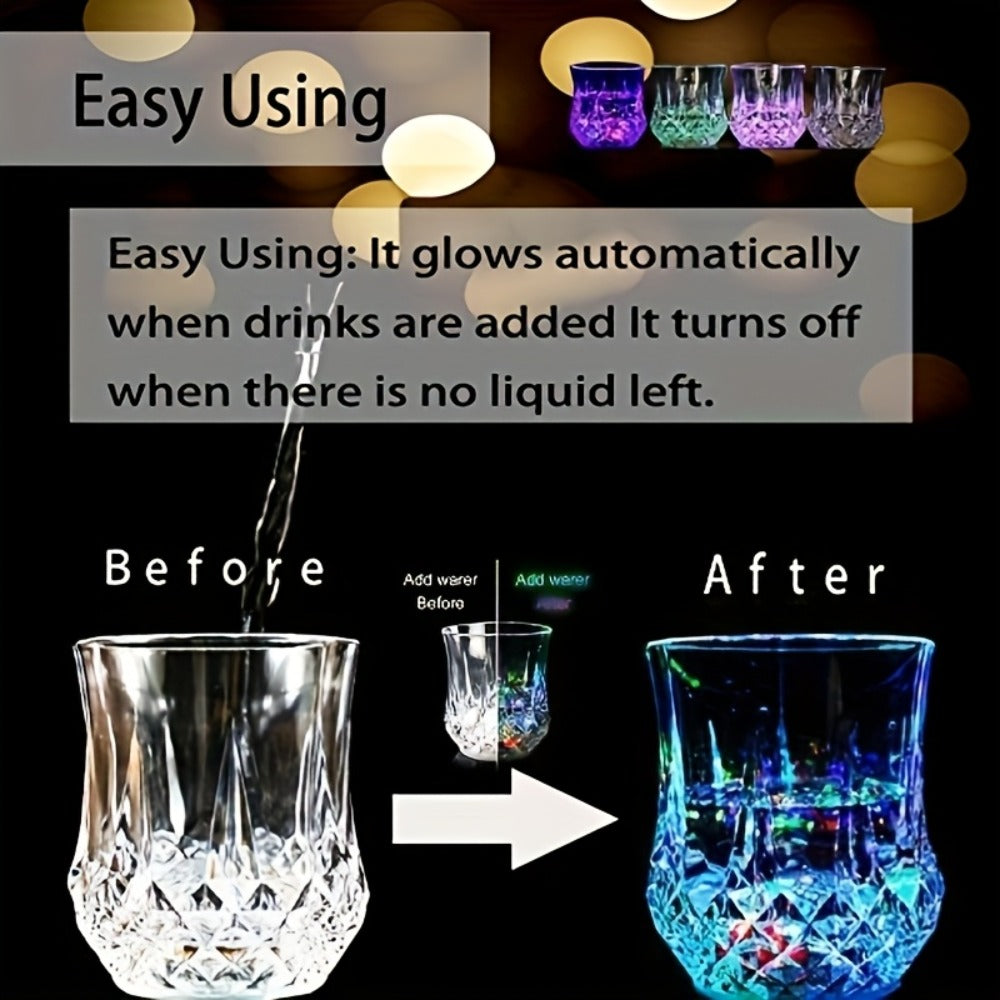Light Up Cups 12 Pack ¨C LED Luminous Sensor Glasses That Glow When Liquid Is Poured ¨C 7-Color Gradient Flash Crystal Tumbler for Bar, KTV & Party ¨C 6.76 Oz Cool Novelty Drinkware Gift