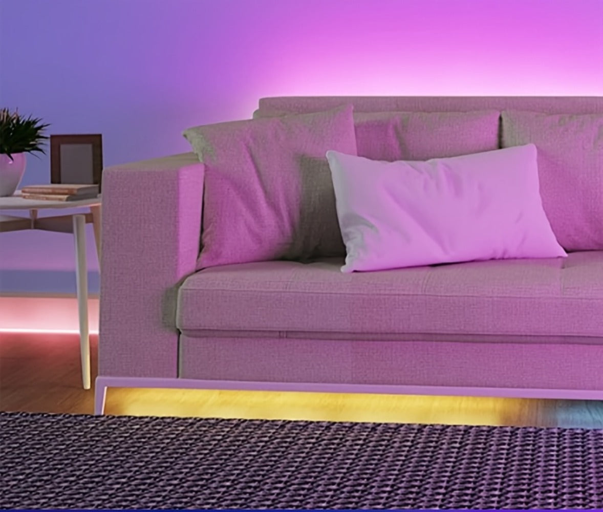 RGB Wall Light 2 Pack Battery Powered - Seven Color Gradient Dimming Night Light with Touch Switch | Festive Atmosphere Lamp for Bedroom, Hallway & Living Room Decoration