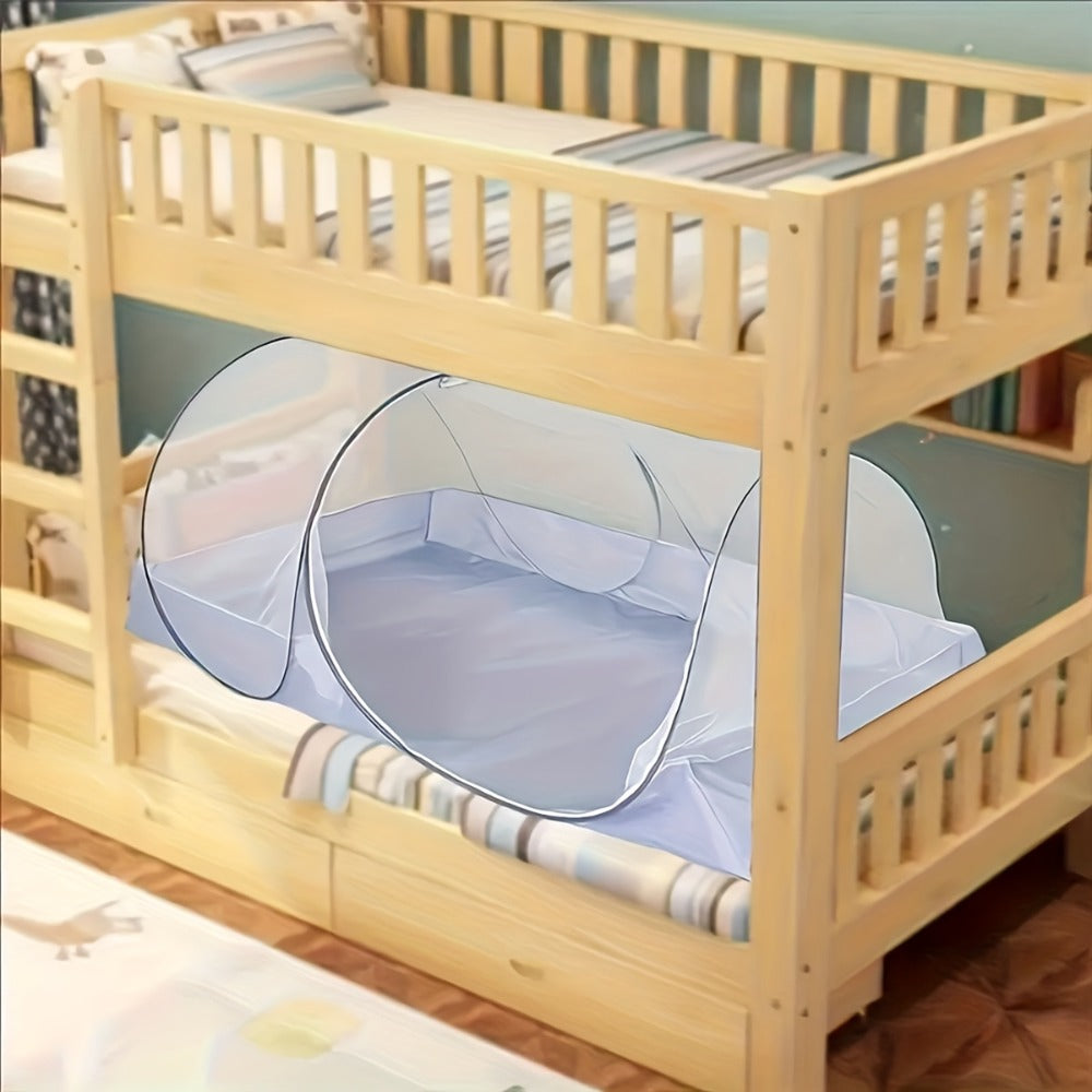 Foldable Mosquito Net for Bed Large Pop-Up Portable Mosquito Net for Camping Travel Patio Floor Bed No Setup Required Compact Machine Washable Polyester Seersucker White