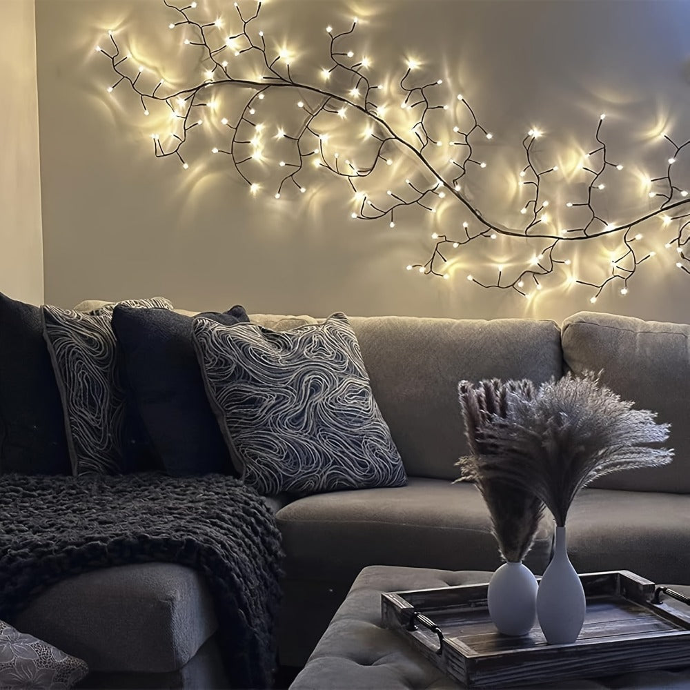 96 LED Fairy Lights USB Powered - 6ft Bendable Willow Branch String Lights with 8 Modes & Remote Control for Indoor Home Decor, Wedding, Christmas, Holiday Party