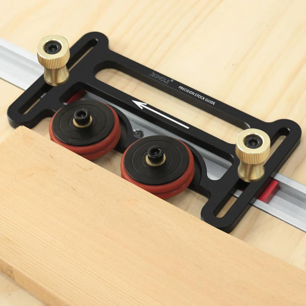 Feather Board Roller Guide for Table Saw ¨C Aluminum Alloy One-Way Safety Stock Feeder with T-Track Mount, Anti-Kickback Woodworking Press Guide Tool