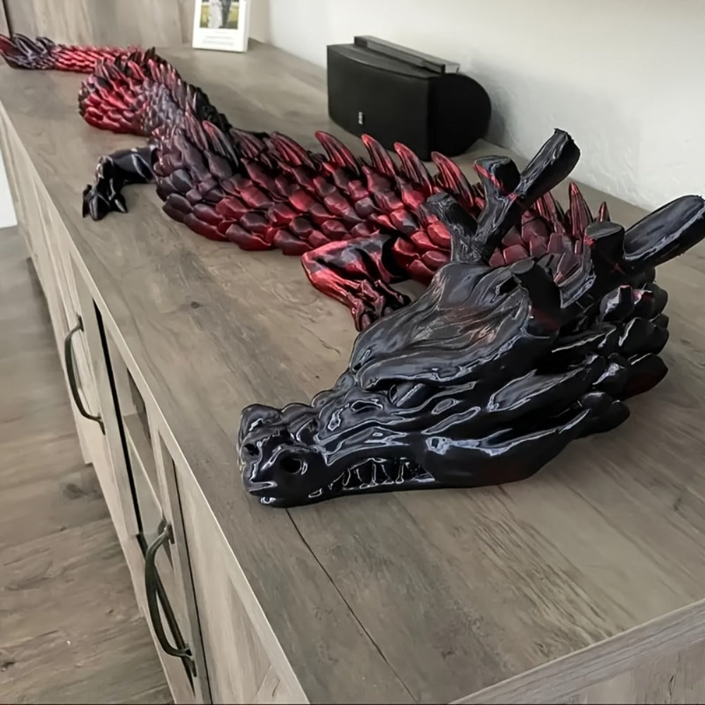 3D Printed Dragon 35.4 Inch with Flexible Joints ¨C Articulated Poseable Dragon Figurine for Car Dashboard, Home Decor & Desk Display, Perfect for Christmas, Halloween & Birthday Gifts